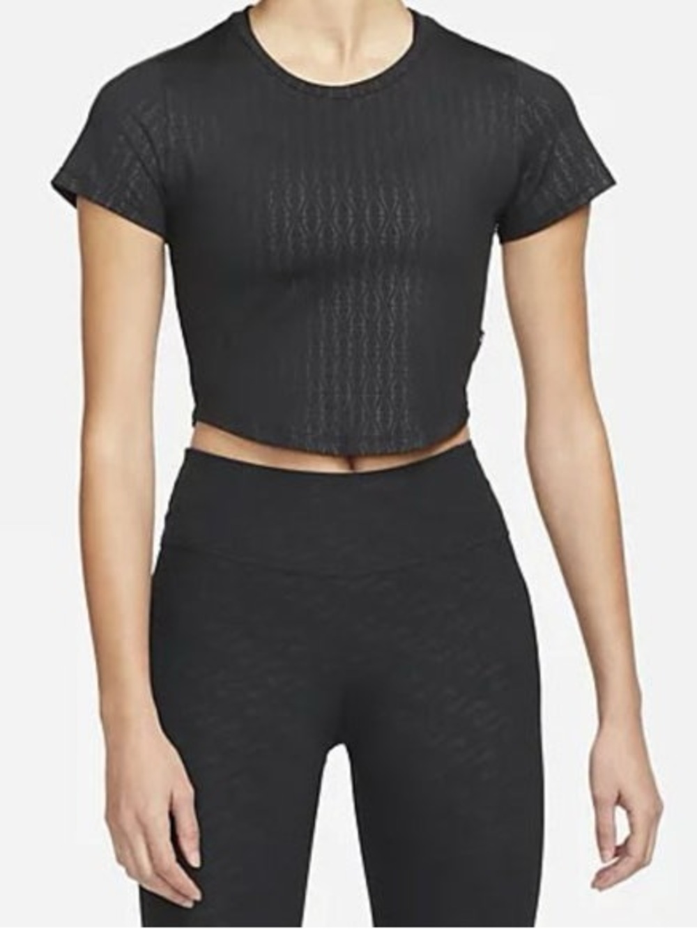 Black Nike Dri-FIT One Luxe Women's Slim Fit Printed Cropped Top XS